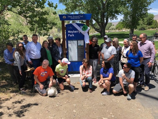 Nevada Land Trust and One Truckee River Dedicate New Tahoe-Pyramid Trail signage-May 2021